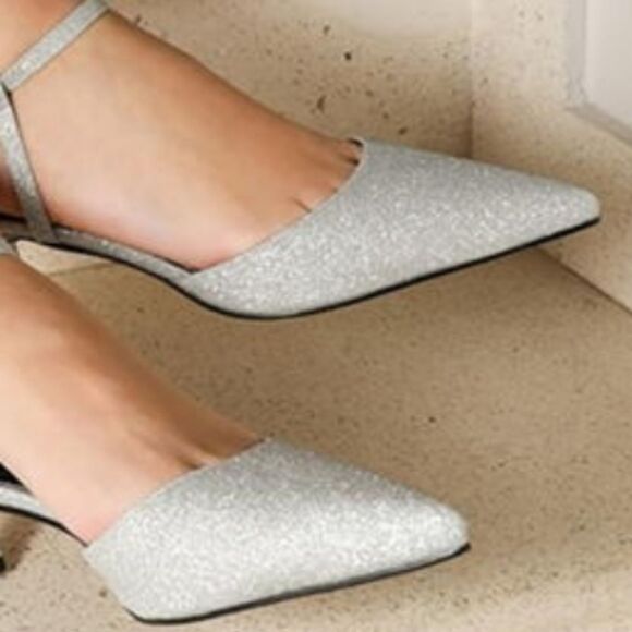 BRAND NEW UNISA WOMEN'S  GLITTER SLINGBACK HEELS - Picture 1 of 14